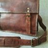 Handmade Leather 15″ Padded Laptop Bag SL+ Satchel Vintage