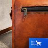 Leather Bag 9" Wide Satchel S9 Shoulder Bag iPad Mini Billy Goat Designs - Image 5