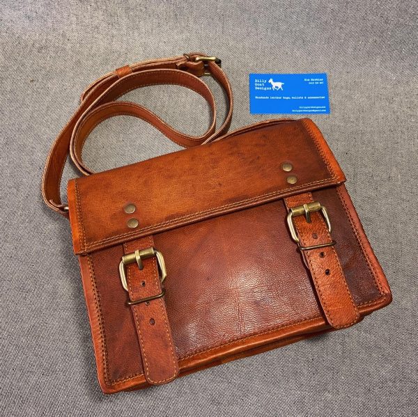 Leather Bag 9" Wide Satchel S9 Shoulder Bag iPad Mini Billy Goat Designs