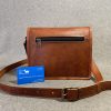 Leather Bag 9" Wide Satchel S9 Shoulder Bag iPad Mini Billy Goat Designs - Image 12