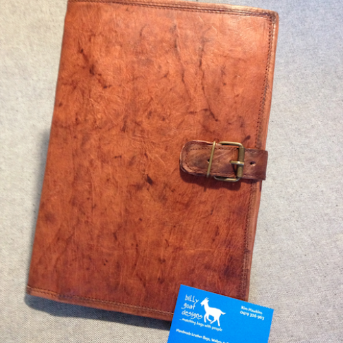 Leather Book Cover BCDA4 iPad Cover Handmade Goat Notebook Folder Compendium
