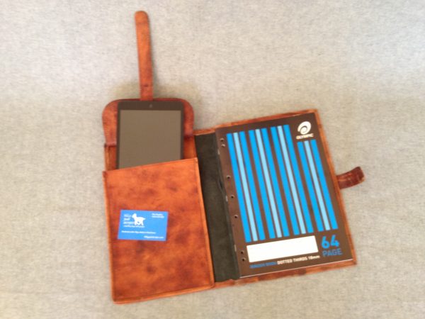 Leather Book Cover BCDA4 iPad Cover Handmade Goat Notebook Folder Compendium - Image 2