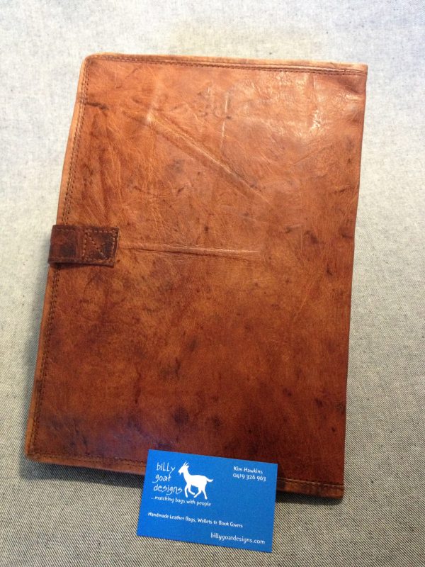 Leather Book Cover BCDA4 iPad Cover Handmade Goat Notebook Folder Compendium - Image 4