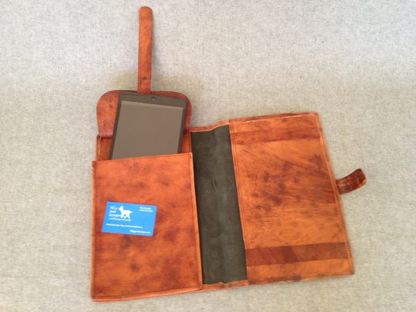 Leather Book Cover BCDA4 iPad Cover Handmade Goat Notebook Folder Compendium - Image 6