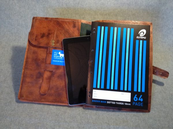 Leather Book Cover BCDA4 iPad Cover Handmade Goat Notebook Folder Compendium - Image 7