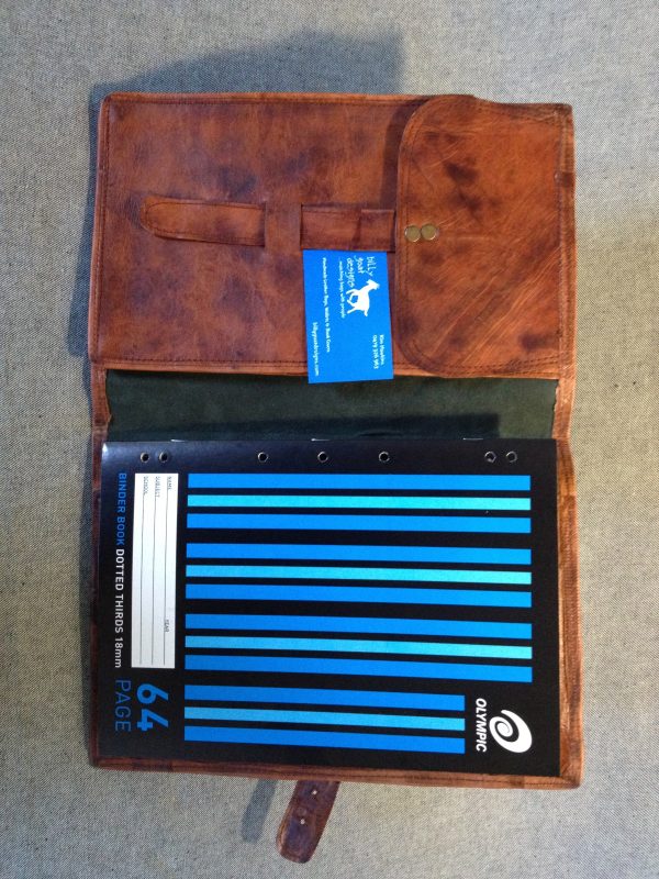 Leather Book Cover BCDA4 iPad Cover Handmade Goat Notebook Folder Compendium - Image 9