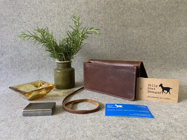 Leather Tobacco Pouch (goat leather) 50gm Handmade (T50Z/P) (Two options) - Image 3