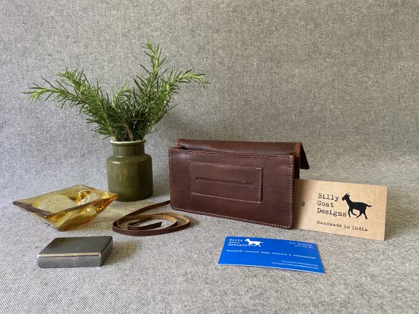 Leather Tobacco Pouch (goat leather) 50gm Handmade (T50Z/P) (Two options) - Image 4