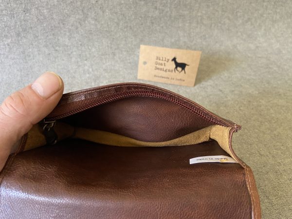Leather Tobacco Pouch (goat leather) 50gm Handmade (T50Z/P) (Two options) - Image 10