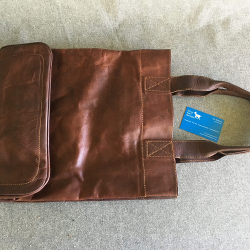 Leather Tall Tote Bag T-TOTE Laptop Shopping Shoulder Bag