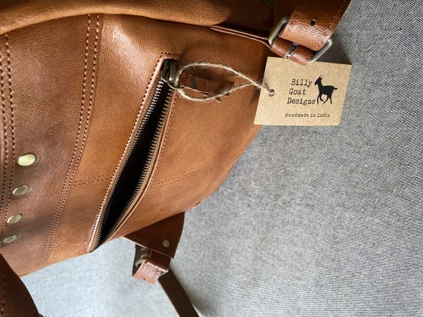 Leather Backpack 12” Tall BR12 Zip-around iPad - Image 5
